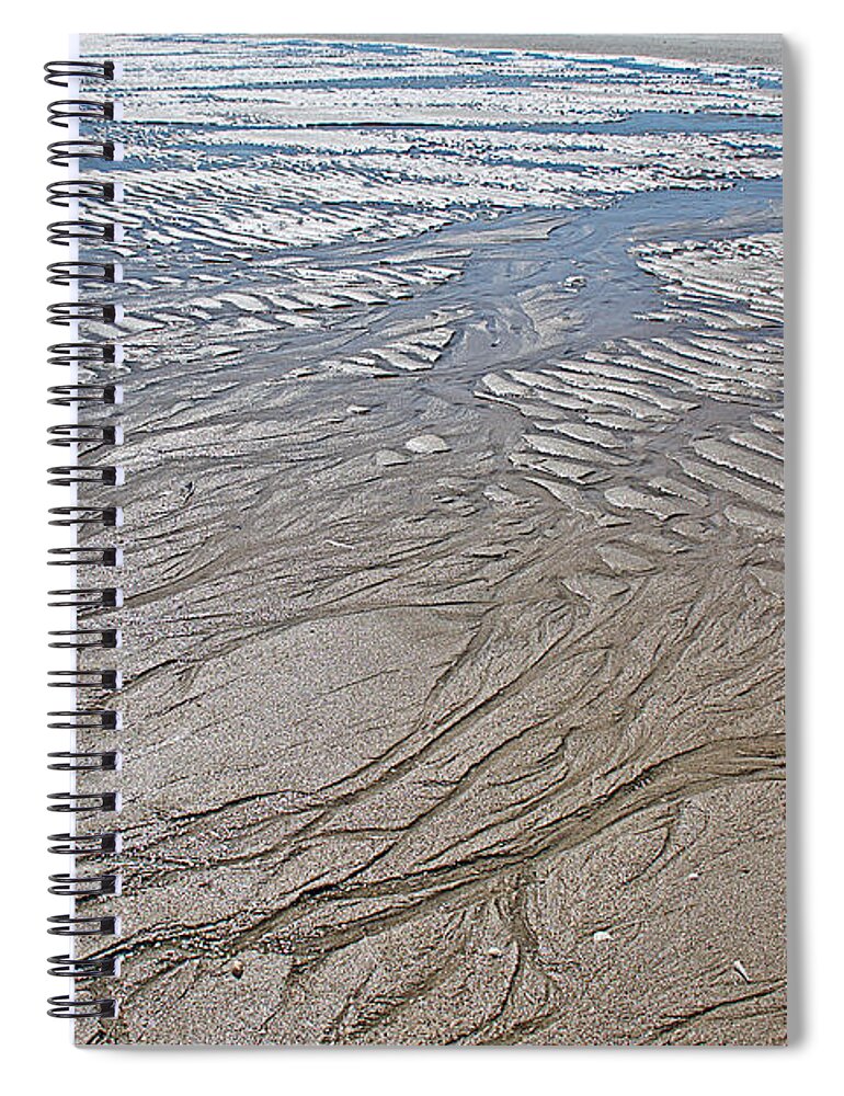 Patterns In Sand Along Sea Of Cortez South Of Puerto Penasco In Sonora Spiral Notebook featuring the photograph Patterns in Sand along Sea of Cortez, south of Puerto Penasco-Mexico #1 by Ruth Hager