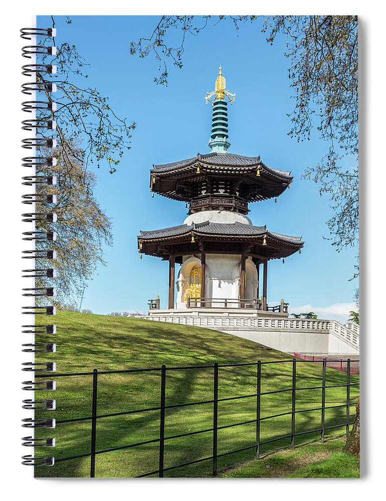 Peace Spiral Notebook featuring the photograph Peace Pagoda #1 by Matt Malloy