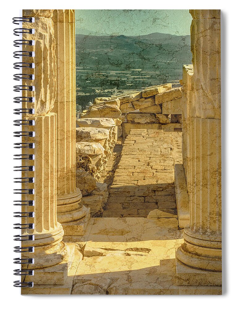 Pergamon Spiral Notebook featuring the photograph Pergamon, Turkey - Temple of Trajan by Mark Forte