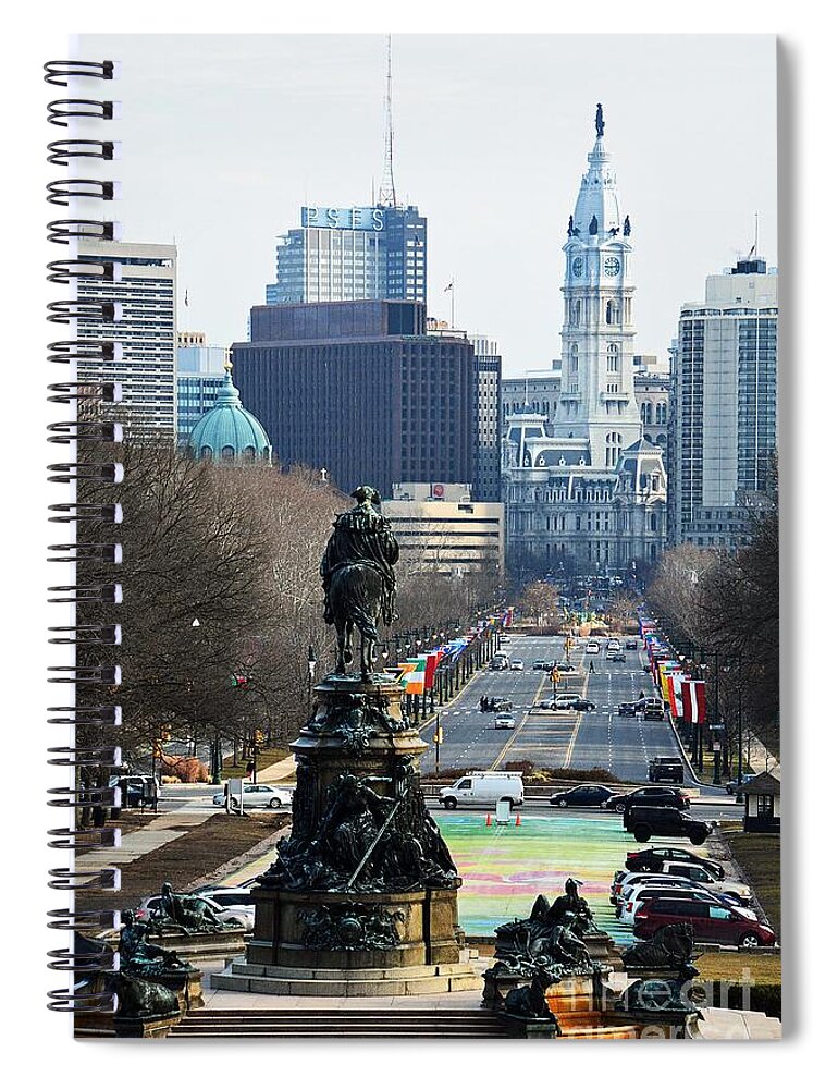 Cities Spiral Notebook featuring the photograph Philadelphia - The Parkway #1 by Cindy Manero