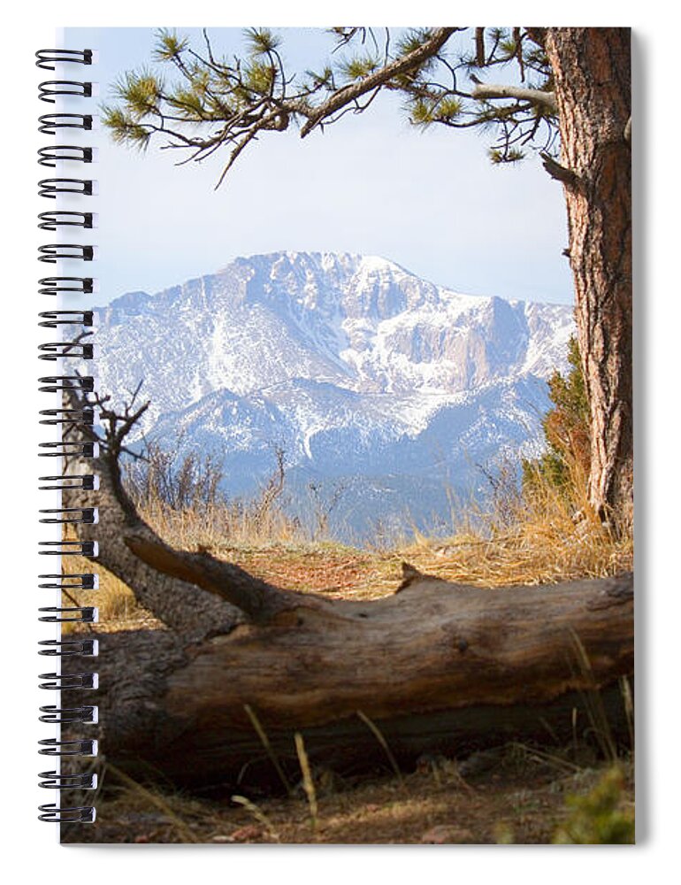 Pikes Peak Spiral Notebook featuring the photograph Pikes Peak and Trail to Bald Mountain #1 by Steven Krull