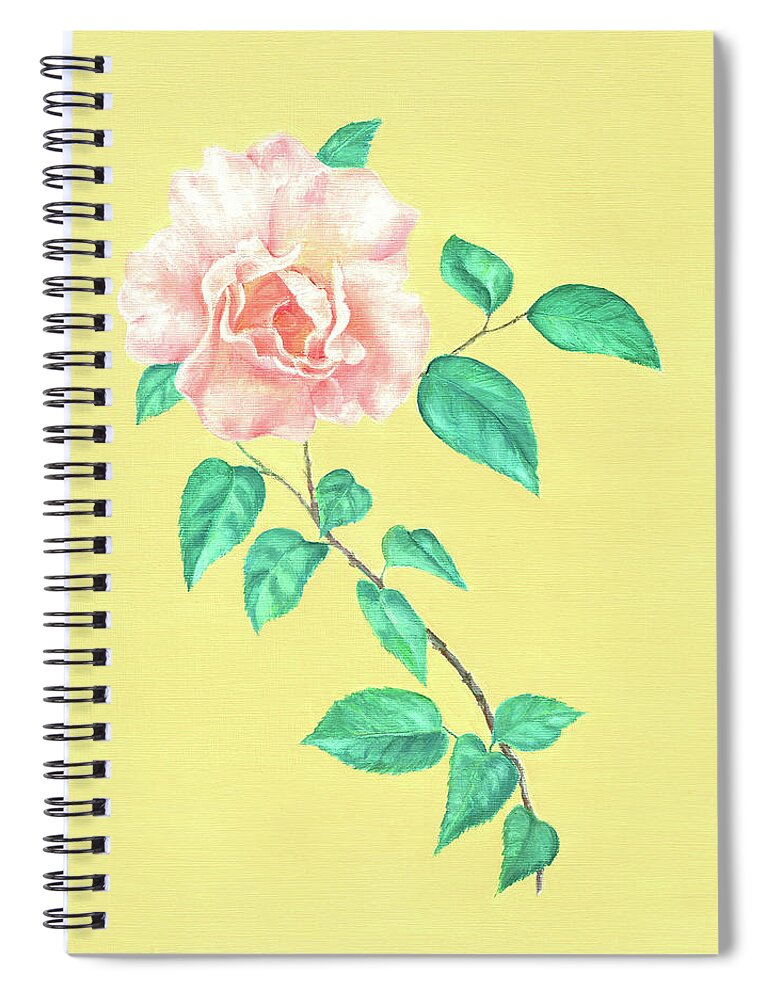 Rose Spiral Notebook featuring the painting Pink Rose #2 by Elizabeth Lock