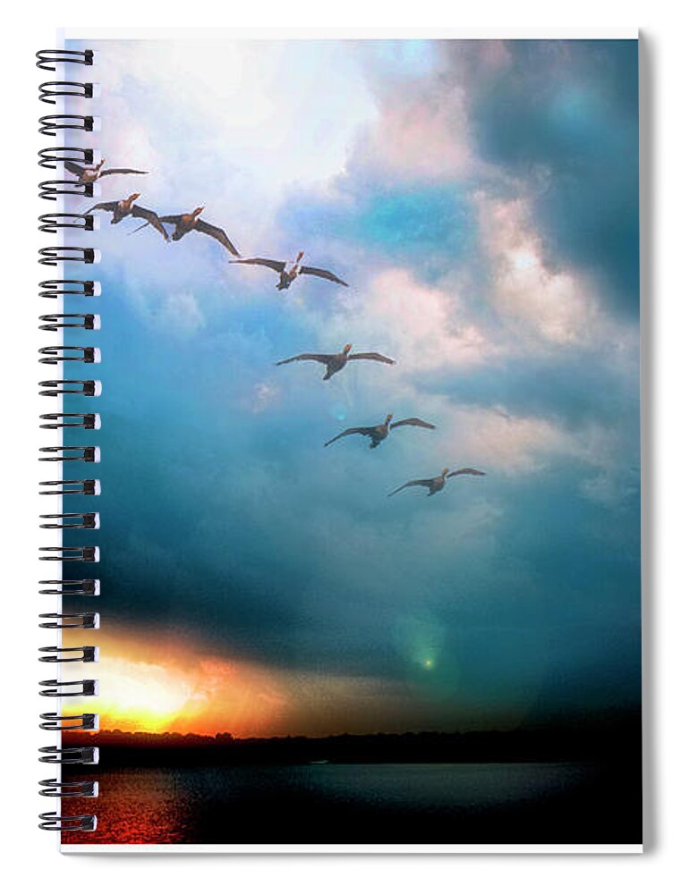 Color Spiral Notebook featuring the photograph Pocono Mountain Lake Sunset Pennsylvania #1 by A Macarthur Gurmankin