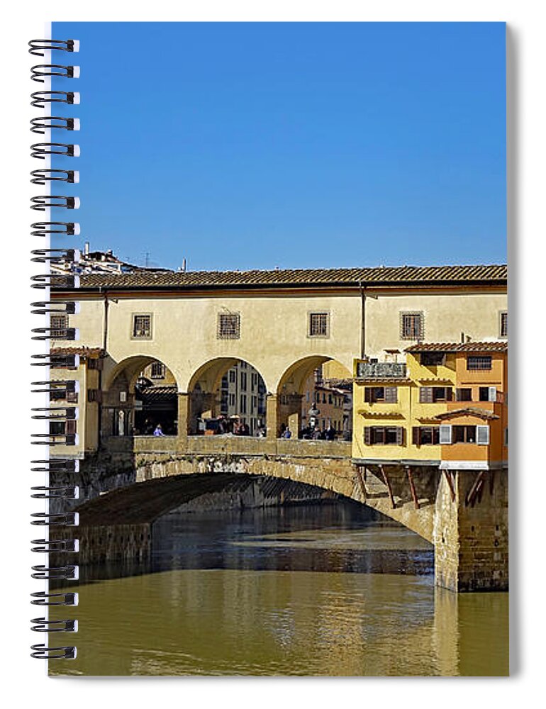 Florence Spiral Notebook featuring the photograph Ponte Vecchio Bridge In Florence Italy #1 by Rick Rosenshein
