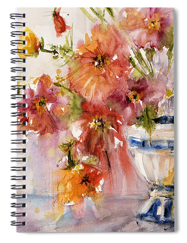 Flower Spiral Notebook featuring the painting Poppies by Judith Levins