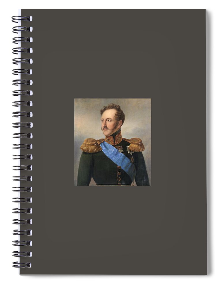 Julie Wilhelmine Hagen-schwarz (russian Spiral Notebook featuring the painting Portrait of Emperor Nikolai #1 by MotionAge Designs