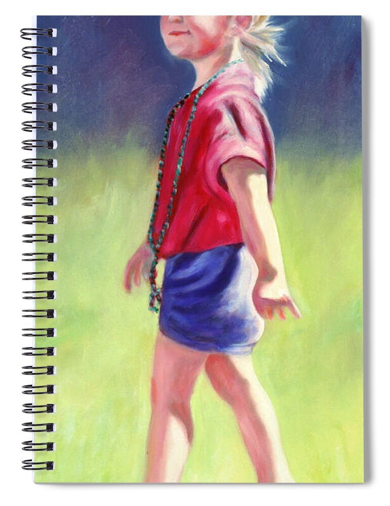 Child Spiral Notebook featuring the painting Pretty in Pink #1 by Shannon Grissom