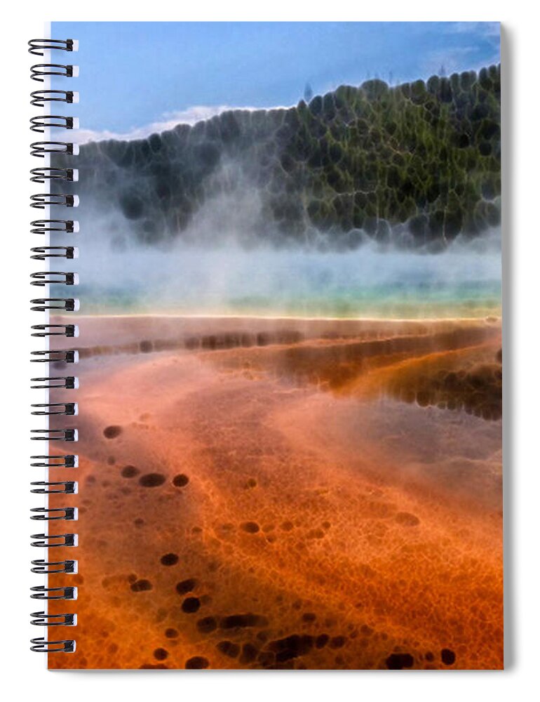 Yellowstone Spiral Notebook featuring the digital art Prismatic #1 by Lynellen Nielsen