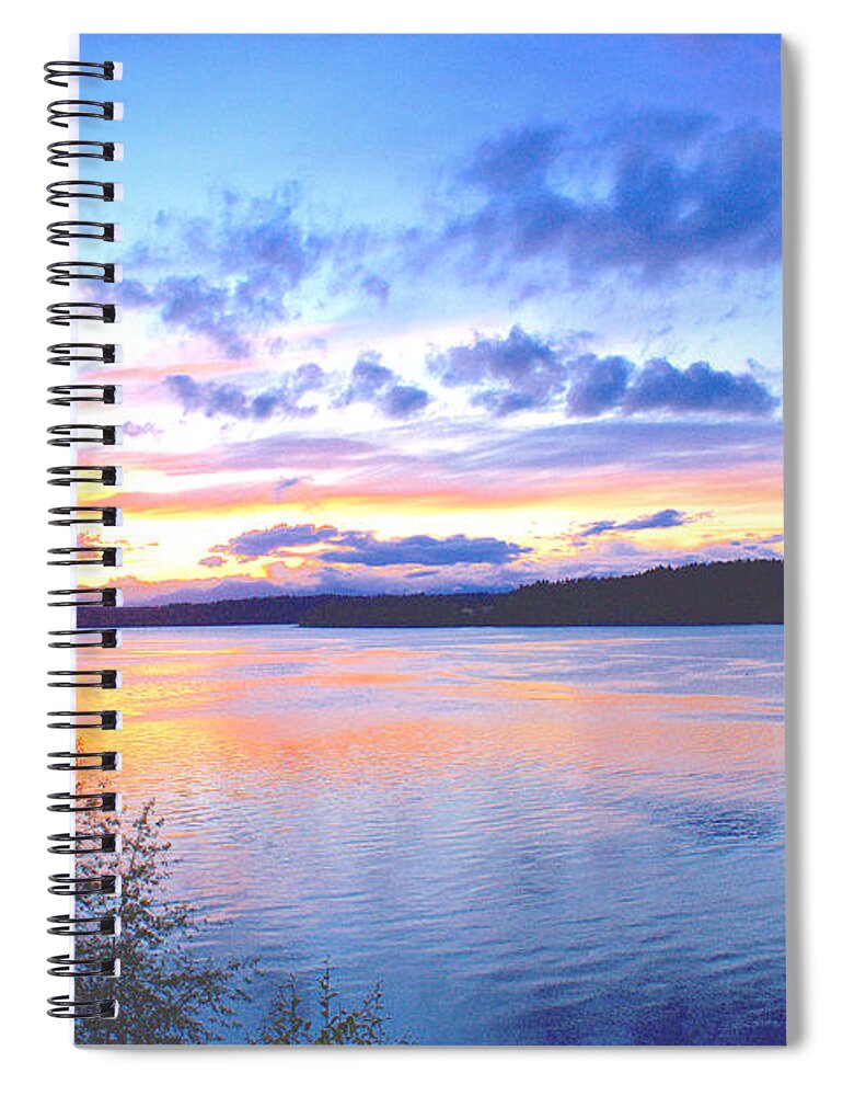 Photography Spiral Notebook featuring the photograph Puget Sound Sunset #1 by Sean Griffin