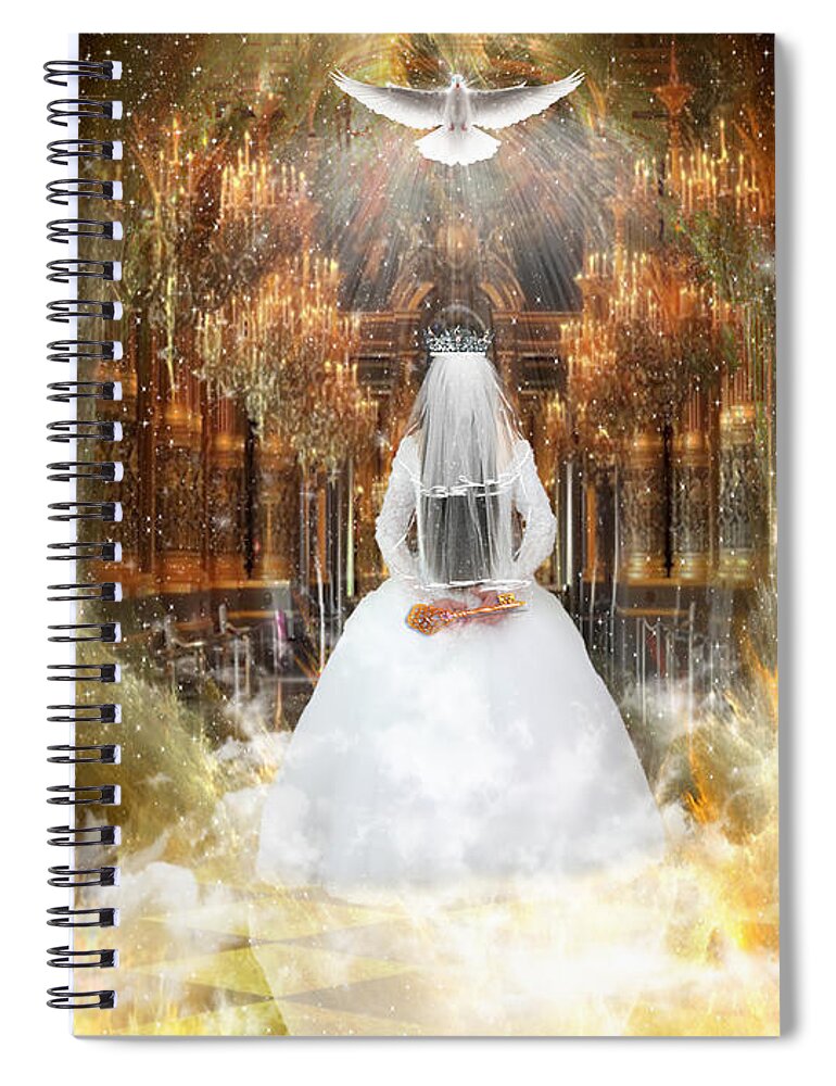 Pure Bride Spiral Notebook featuring the digital art Pure Bride #1 by Dolores Develde