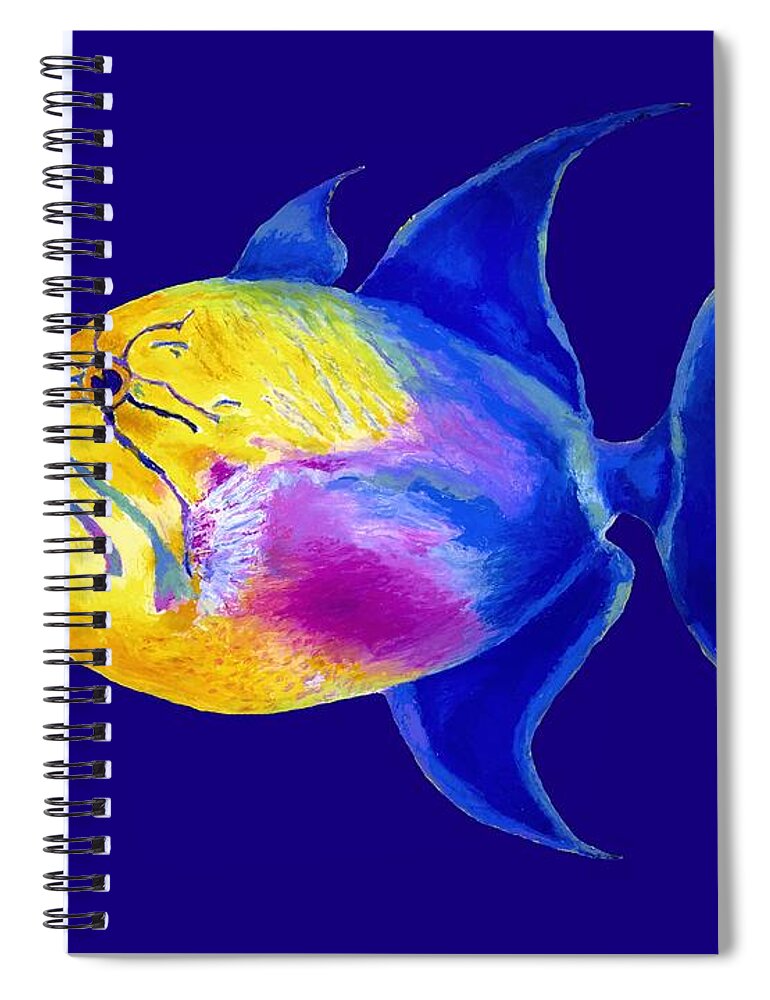 Fish Spiral Notebook featuring the painting Queen Triggerfish #1 by Stephen Anderson