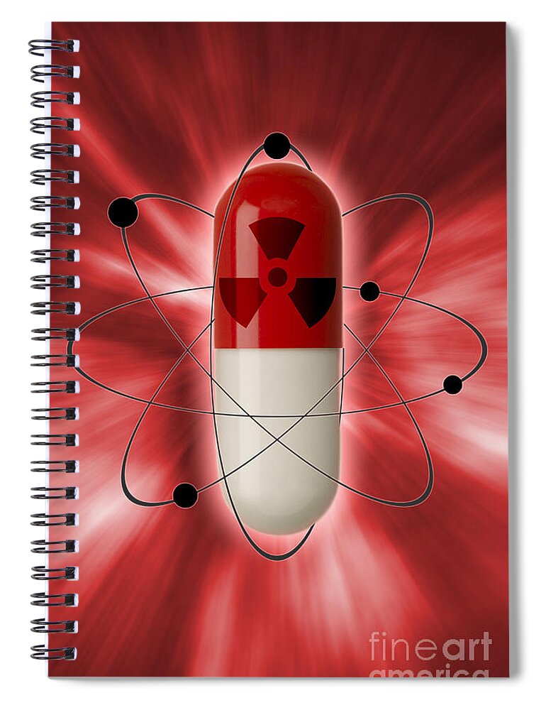 Symbol Spiral Notebook featuring the photograph Radioactive Capsule #1 by George Mattei