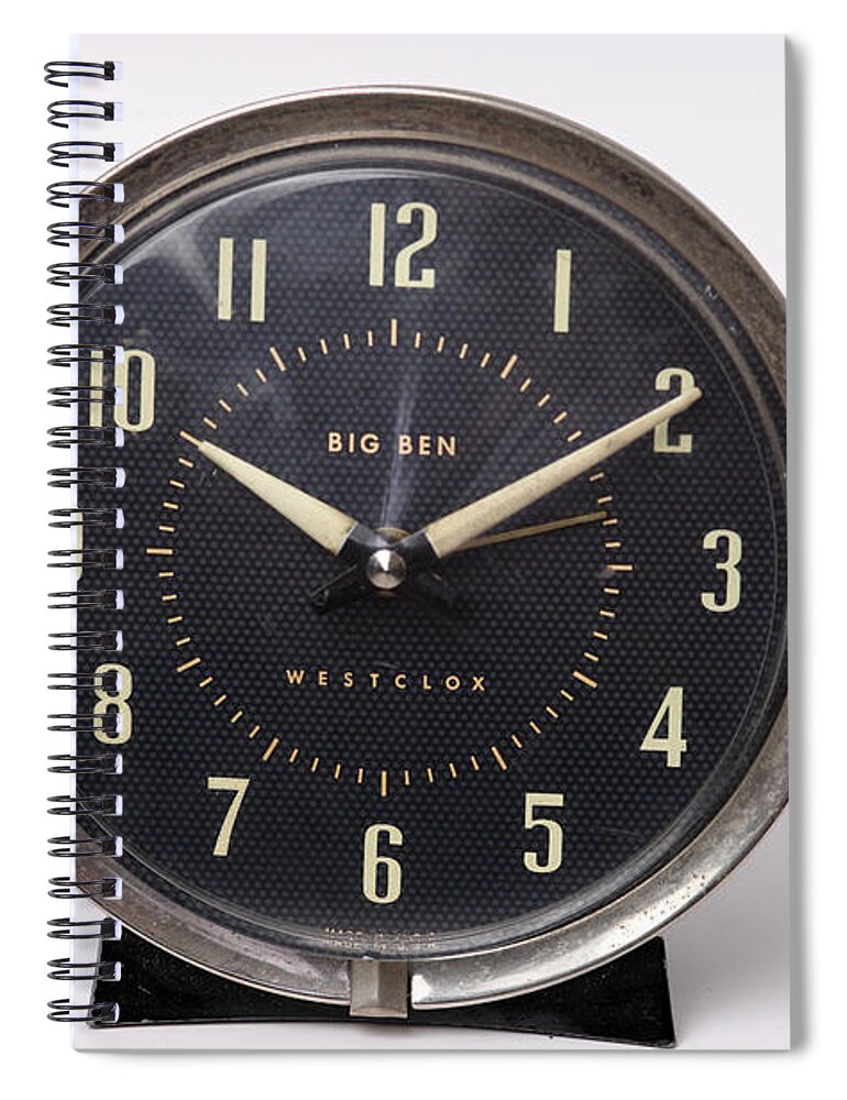 Radium Spiral Notebook featuring the photograph Radium Dial On Clock #1 by Ted Kinsman