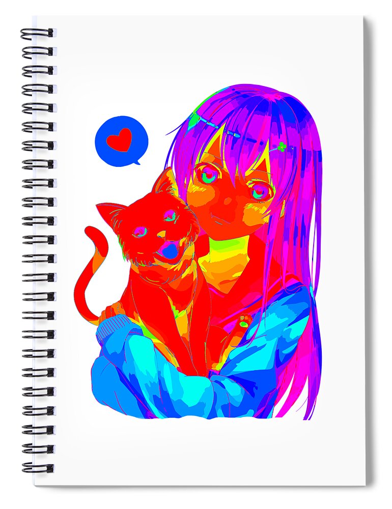 Neko anime girl | Spiral Notebook