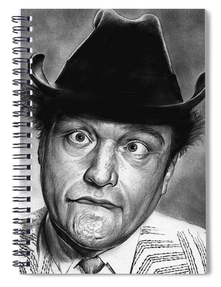 Celebrity Spiral Notebook featuring the drawing Red Skelton #1 by Greg Joens