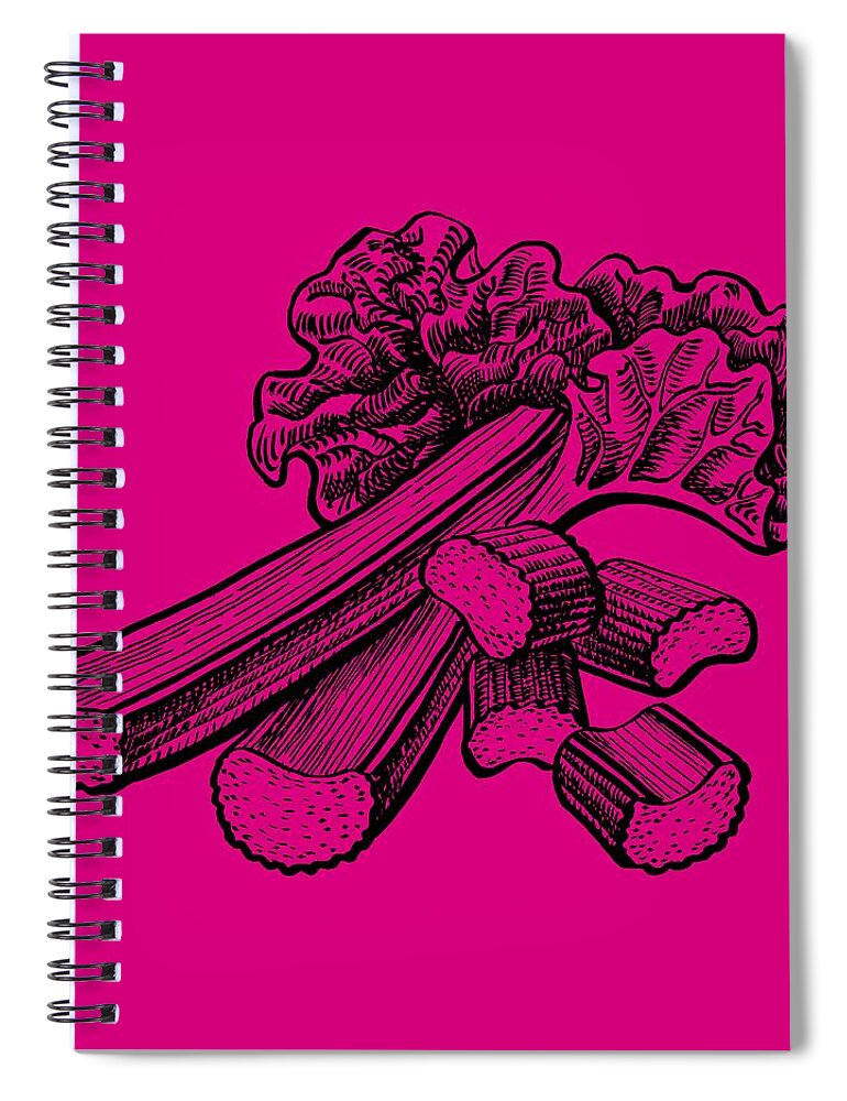 Rhubarb Spiral Notebook featuring the painting Rhubarb Stalks #1 by Irina Sztukowski