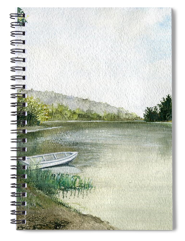 Watercolor Spiral Notebook featuring the painting River Light #1 by Melly Terpening