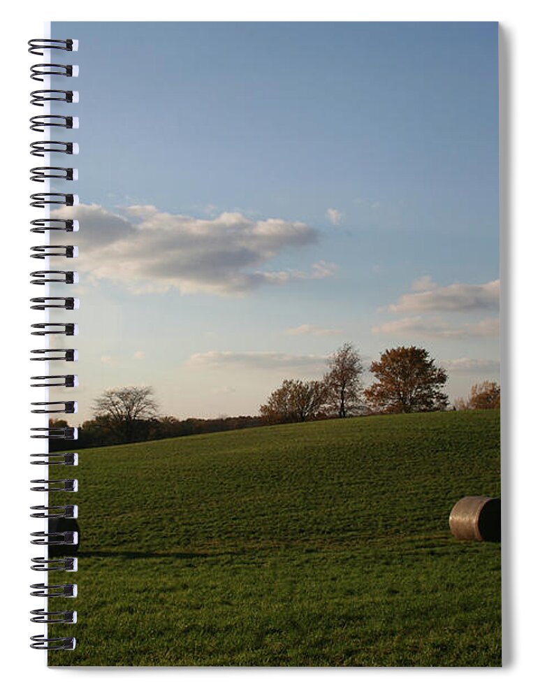 Rolling Bales Spiral Notebook featuring the photograph Rolling Bales #1 by Dylan Punke