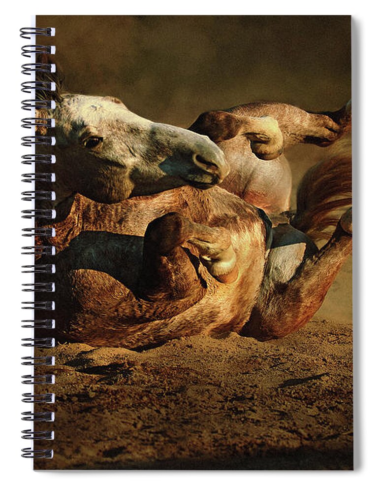 Animal Spiral Notebook featuring the photograph Beautiful Rolling Horse by Dimitar Hristov