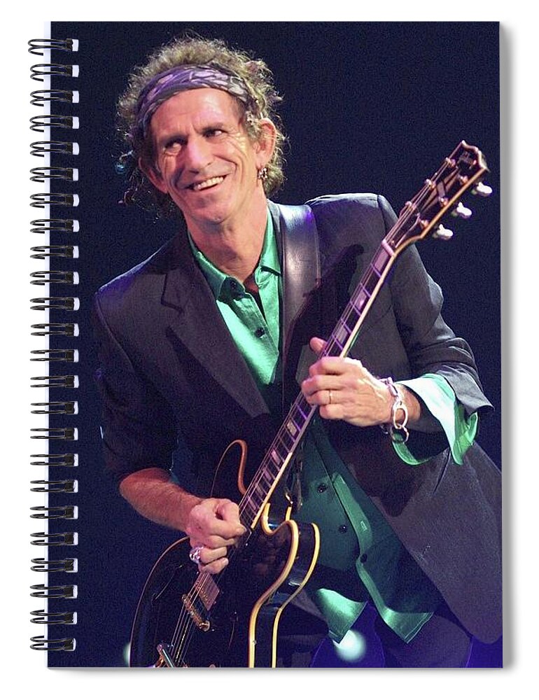 Rolling Stones Spiral Notebook featuring the photograph Keith Richards - Rolling Stones by Concert Photos