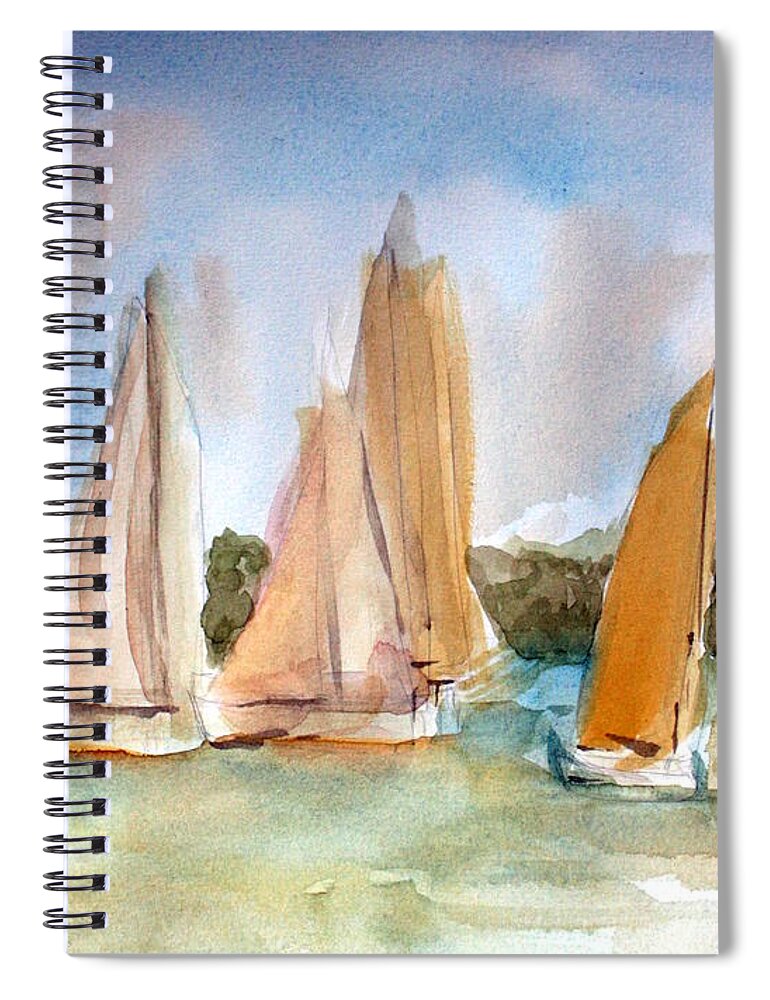Sailing Spiral Notebook featuring the painting Sailing by Julie Lueders 