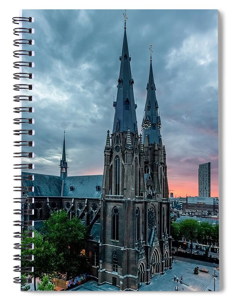 Catherinaplein Spiral Notebook featuring the photograph Saint Catherina Church in Eindhoven #1 by Semmick Photo