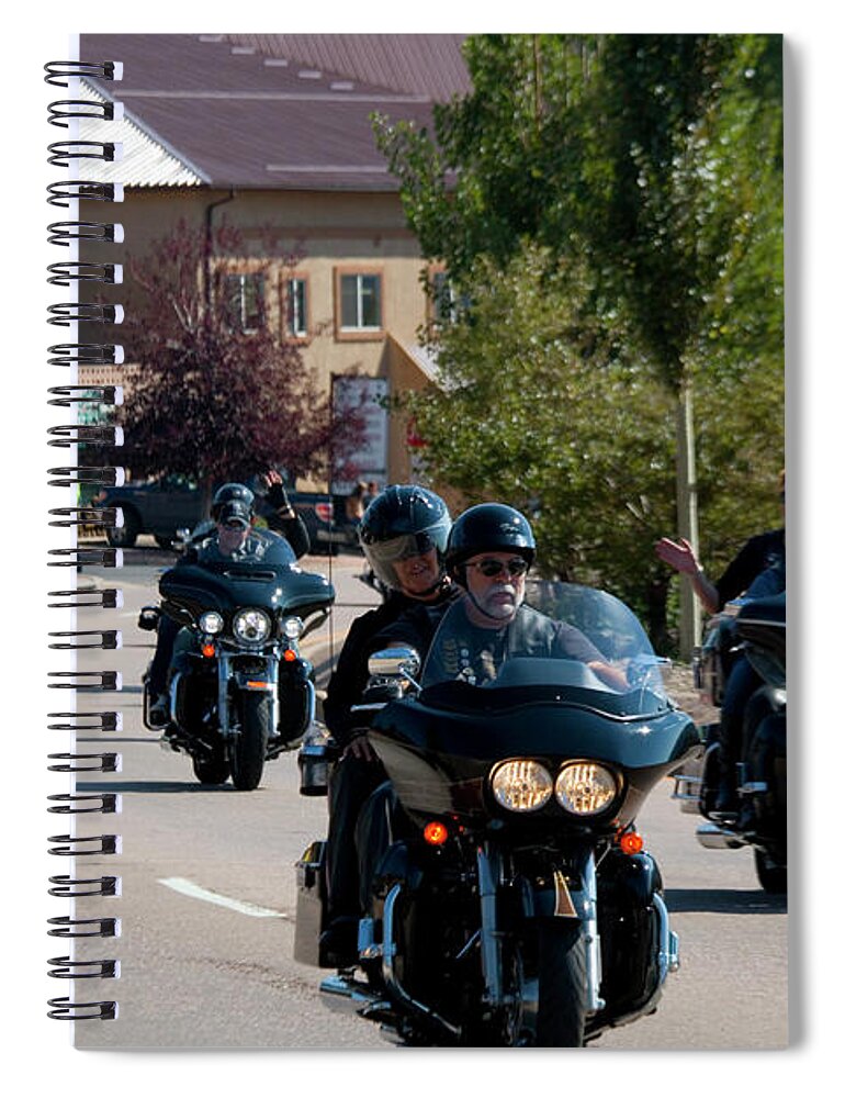 Motorcycle Spiral Notebook featuring the photograph Salute to Veterans Bike Rally #1 by Steven Krull