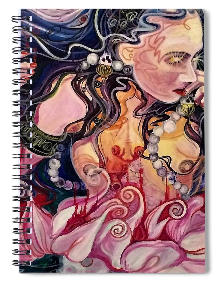 Sea Spiral Notebook featuring the painting Sea Goddess #1 by Yelena Tylkina