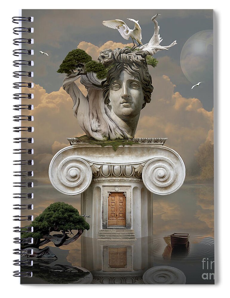 Atlantis Spiral Notebook featuring the digital art Secret place of Atlantis by Alexa Szlavics