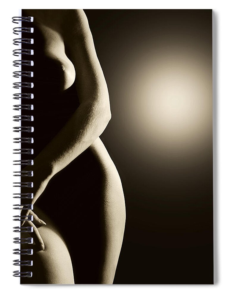 Nude Spiral Notebook featuring the photograph Sepia Nude #1 by Joe Bonita