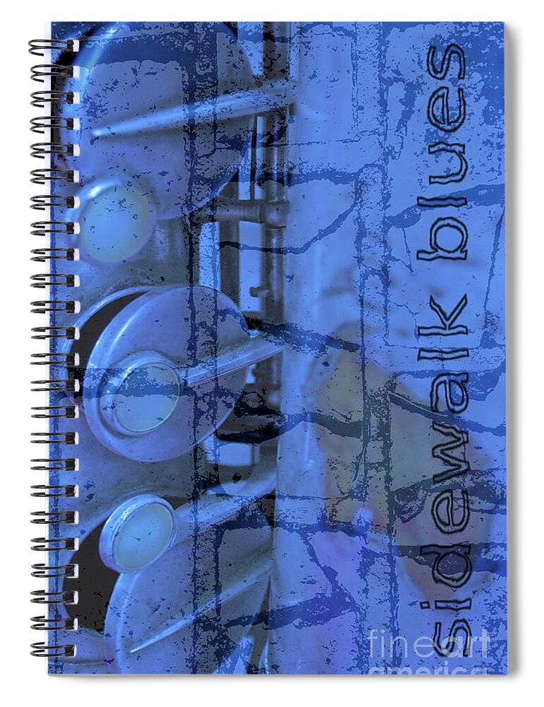 Music Spiral Notebook featuring the digital art Sidewalk Blues #1 by Gwyn Newcombe