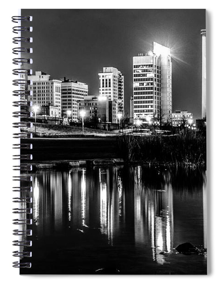 Alabama Spiral Notebook featuring the photograph Skyline of Birmingham Alabama from Railroad Park #1 by Alex Grichenko