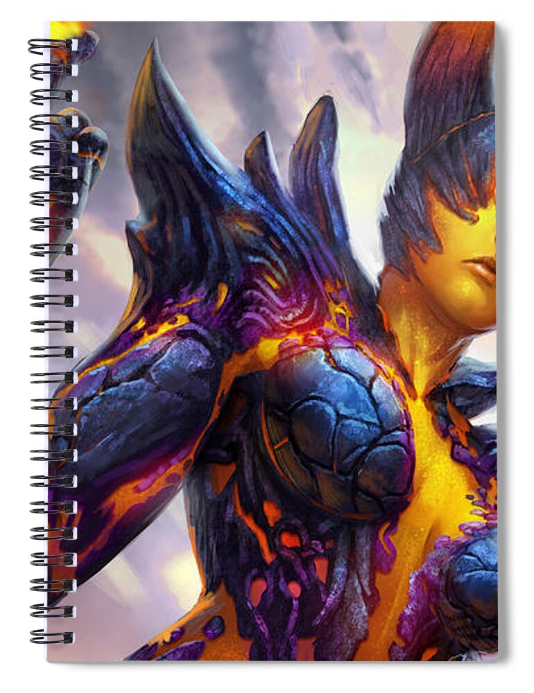 Smite Spiral Notebook featuring the digital art Smite #1 by Maye Loeser