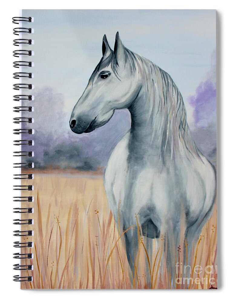 Horse Spiral Notebook featuring the painting Solemn Spirit #1 by Stacey Zimmerman