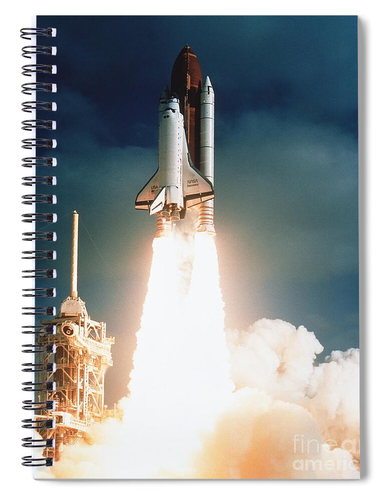 Space Telescopes Spiral Notebook featuring the photograph Space Shuttle Launch by NASA Science Source