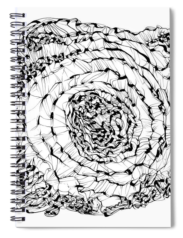 Drawing Spiral Notebook featuring the drawing Spiral Timescape 2 #1 by Daniel Schubarth