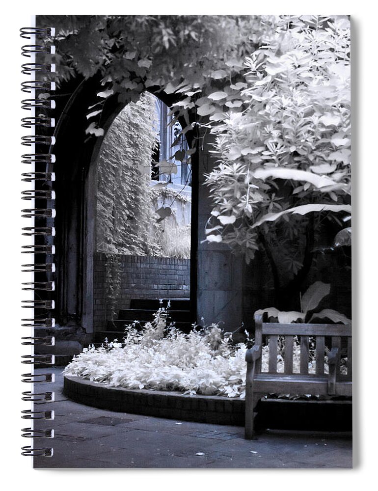 Infrared Spiral Notebook featuring the photograph St Dunstan's in the East #1 by Helga Novelli