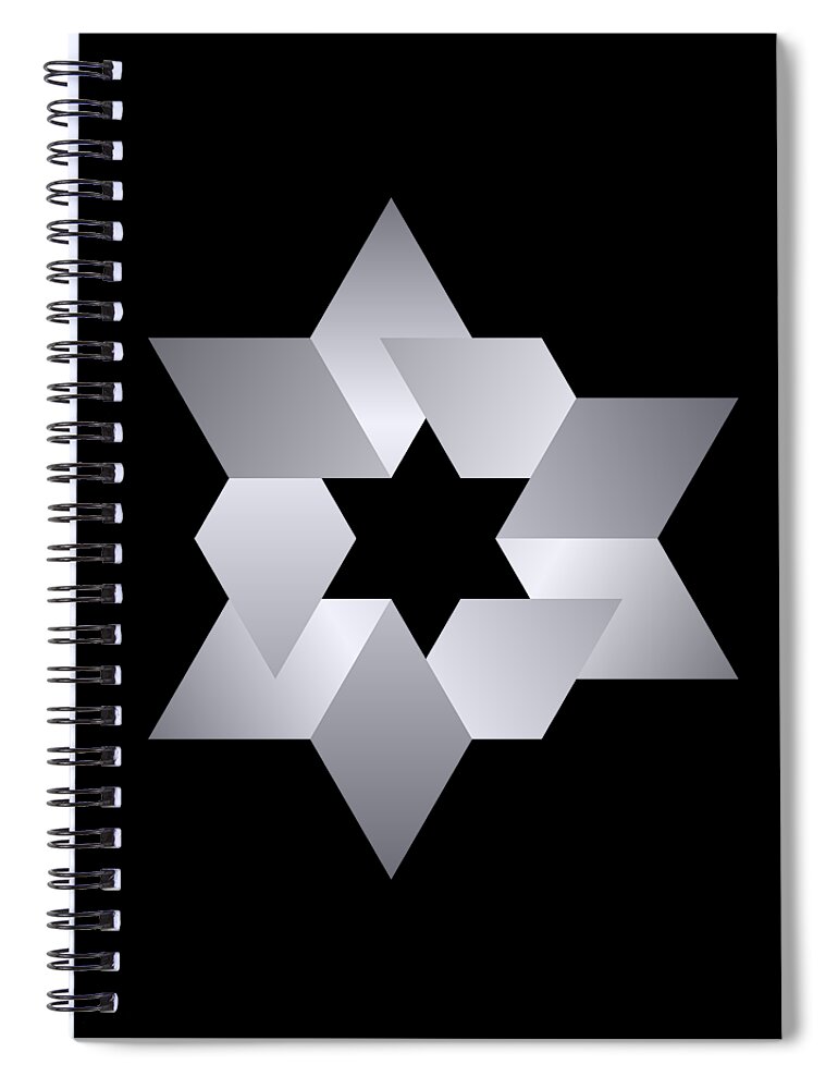 Pattern Spiral Notebook featuring the digital art Star from Cubes by Pelo Blanco Photo