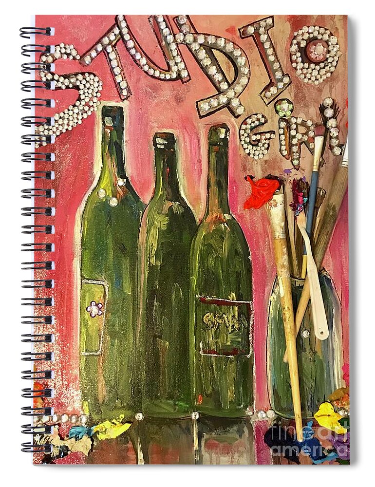 Art Studio Spiral Notebook featuring the painting Studio Girl #1 by Sherry Harradence