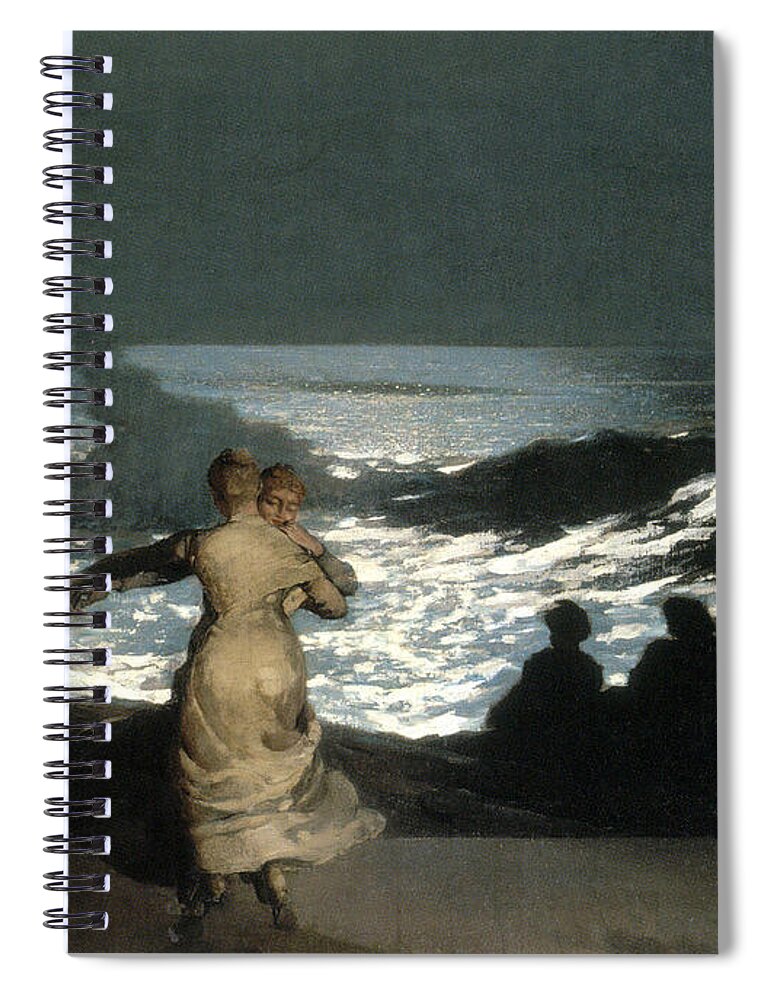 Winslow Homer Spiral Notebook featuring the painting Summer Night #1 by Winslow Homer