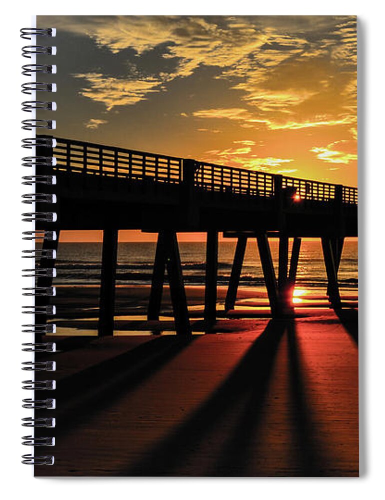 Sunrise Spiral Notebook featuring the photograph Sunrise shadows #1 by Bradley Dever