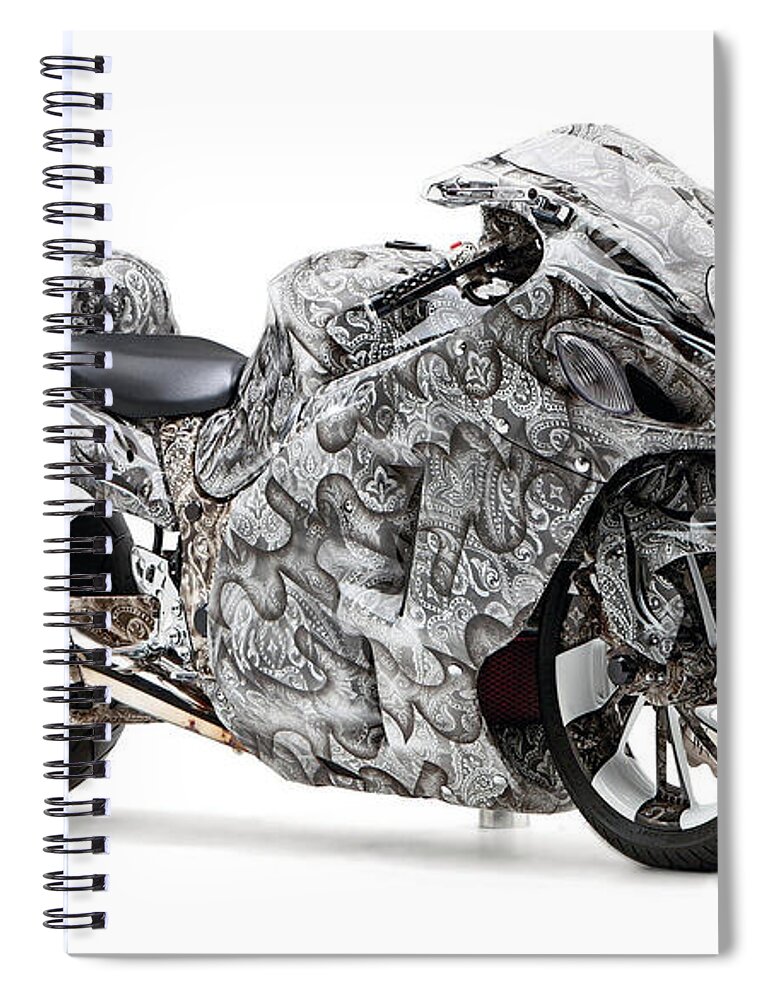 Suzuki Hayabusa Spiral Notebook featuring the digital art Suzuki Hayabusa #1 by Maye Loeser