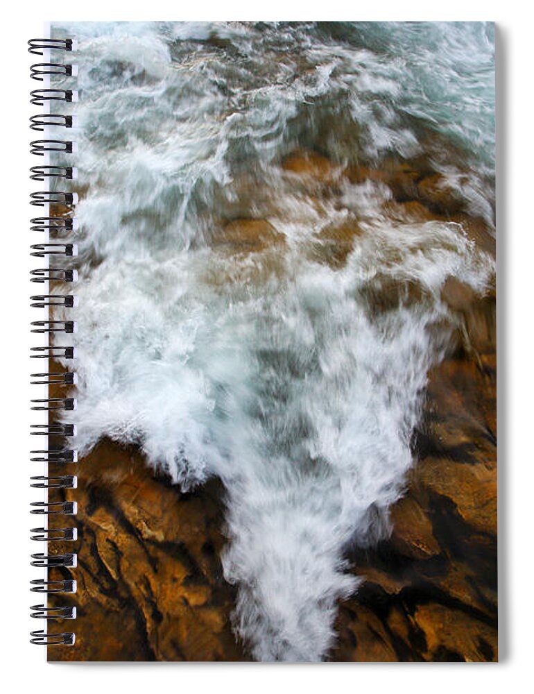 Clear Spiral Notebook featuring the photograph Swiftcurrent Breaks #1 by David Andersen