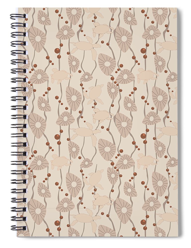 Turtles Spiral Notebook featuring the digital art Swimming Turtles by April Burton