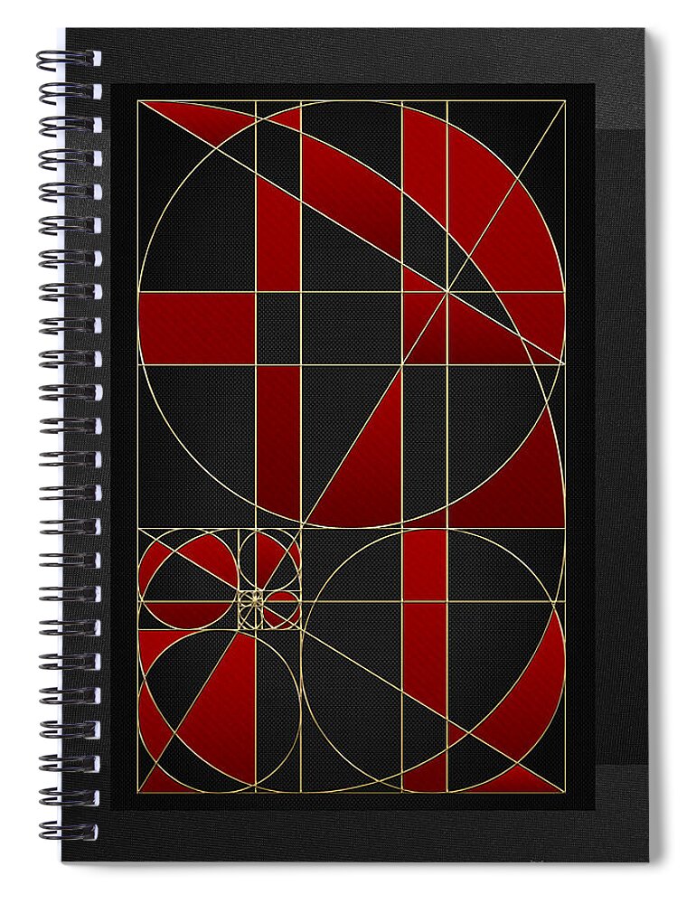 akashic Records By Serge Averbukh Spiral Notebook featuring the photograph The Alchemy - Divine Proportions - Red on Black #1 by Serge Averbukh
