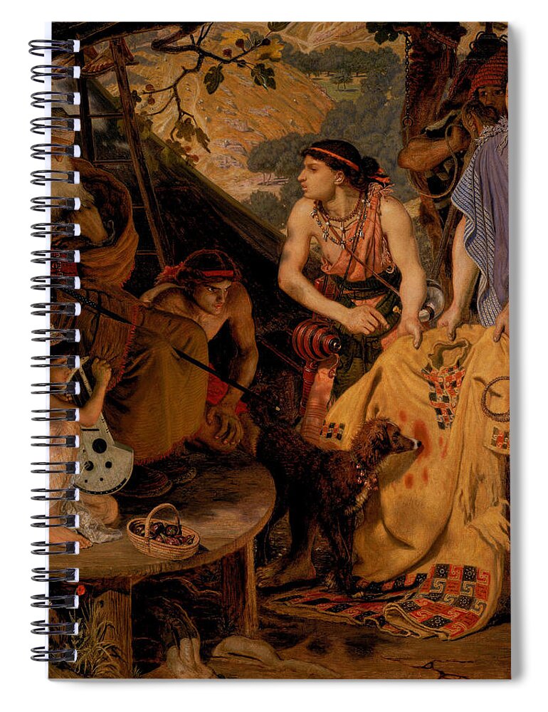 Ford Madox Brown (calais 1821-1893 London) Spiral Notebook featuring the painting The Coat of Many Colours by MotionAge Designs