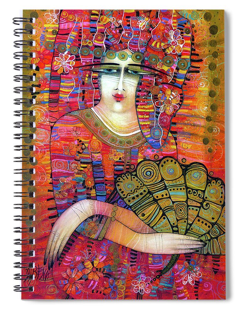 Albena Spiral Notebook featuring the painting The fan #1 by Albena Vatcheva