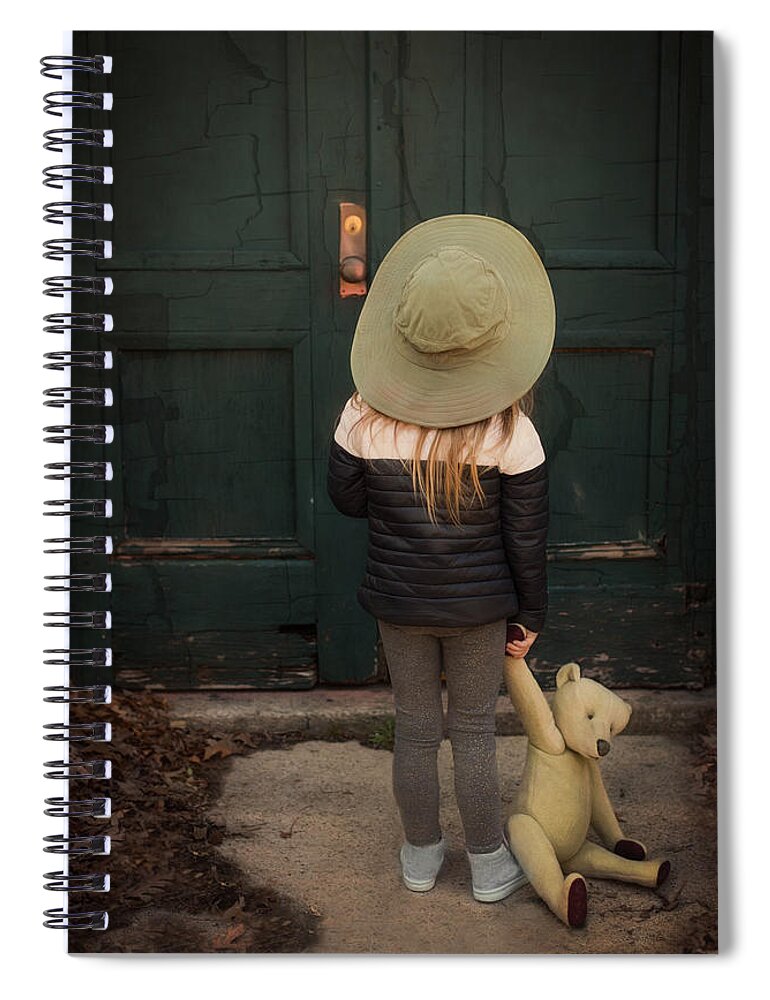 Childhood Spiral Notebook featuring the photograph The Green Door #1 by Robin-Lee Vieira