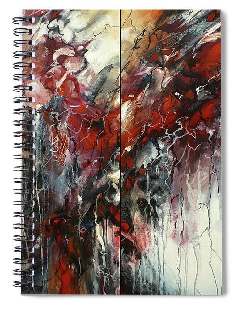 Abstract Spiral Notebook featuring the painting The Heart of Chaos by Michael Lang