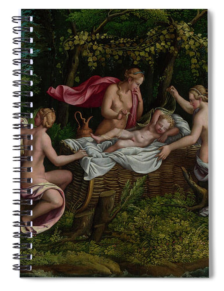 People Spiral Notebook featuring the painting The Infancy of Jupiter #1 by Giulio Romano